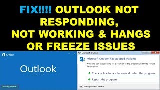 FIX Outlook Not opening Responding Stopped working Outlook 2010 201320162019 [upl. by Ambrosane]