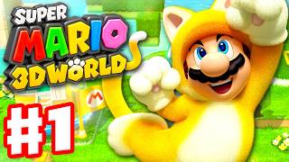 Super Mario 3D World  Walkthrough Part 1  World 1 100 Nintendo Wii U Gameplay [upl. by Craner]