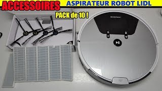 Aspirateur robot LIDL SILVERCREST SSRA1 Accessoires filtre HEPA  brosses latérale [upl. by Sukhum]