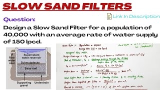 DESIGN OF SLOW SAND FILTERS  NUMERICAL  FILTERATION  ENVIRONMENT ENGINEERING  WATER TREATMENT [upl. by Iam]