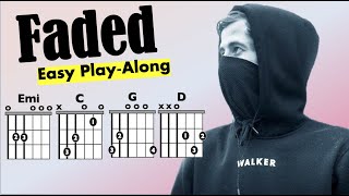 Faded Alan Walker EASY GuitarLyric PlayAlong [upl. by Nohsauq]