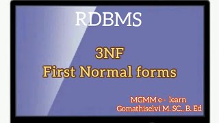 Third Normal Form3NF in Normalization tamil [upl. by Barry437]