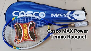 Cosco Max Power Aluminium Tennis Racquet Unboxing amp Review [upl. by Maurita]