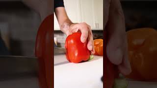 The Art of Pepper Prep cuttingpeppers bellpeppers [upl. by Aihsercal]