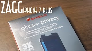 ZAGG Invisible Shield Glass  Privacy Unboxing amp Installation for iPhone 7 Plus [upl. by Dnaltruoc]