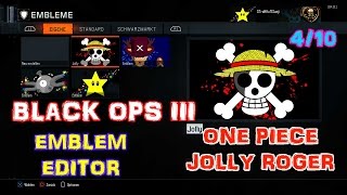 COD BO3 Emblem Editor quotOne Piece Jolly Roger Difficulty 410quot [upl. by Yajiv745]