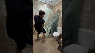 Glass Shower Door Shatters During Installation ☹️ [upl. by Gitlow]