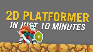 Make your first 2D platformer game IN JUST 10 MINUTES Godot Game Engine [upl. by Cozmo]