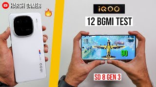 iQOO 12 Pubg Test With FPS Meter Heating and Battery Test  Gaming Beast 🤔 [upl. by Peale]