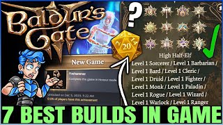 Baldurs Gate 3  7 Best MOST POWERFUL Multiclass Builds Possible  Fast Easy Honour Mode Guide [upl. by Neerihs]