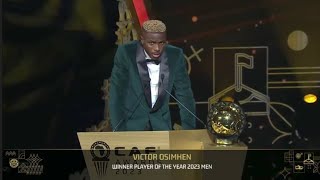 Victor Osimhen wins Player of the Year at CAF Awards 2023 [upl. by Bron]