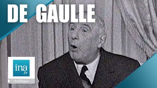 De Gaulle quotIl faut le progrès pas la pagaillequot  Archive INA [upl. by Qifar]