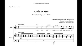 Apres un reve G Faure  D Minor Piano Accompaniment [upl. by Laeynad]