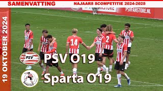 COMPETITIE  Samenvatting PSV O19  Sparta O19 zaterdag 19 oktober 2024 [upl. by Sheaff549]