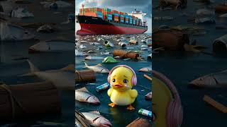 The duck saved the marine life and cleaned the sea babyduck marinelife [upl. by Alansen]