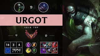 Urgot Top vs Jax  EUW Grandmaster Patch 1412 [upl. by Zsamot]