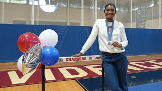 Charlotte school honors Olympic silvermedalist alumna with ‘Anna Cockrell Day’ [upl. by Giordano]