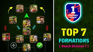 Top 7 Best Custom Formations To Reach Division 1 In eFootball 2024 Mobile [upl. by Moir]