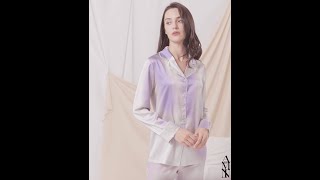 Two Way to Wear  Purple Wave Silk Pajama Set [upl. by Ttennaj398]