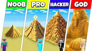 Minecraft Battle NOOB vs PRO vs HACKER vs GOD SAND DESERT HOUSE BASE BUILD CHALLENGE  Animation [upl. by Retsim]