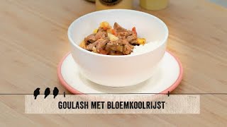 LKKRDR Koken  Goulash met bloemkoolrijst [upl. by Hertzfeld60]