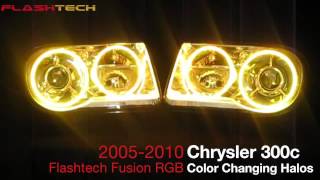 FLASHTECH LIGHTING Chrysler 300C V3 Fusion Colorshift LED HALO HEADLIGHT KIT 2005  2010 [upl. by Faus]