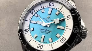 Breitling SuperOcean 44 Turquoise Blue A17376211L2S1 Breitling Watch Reveiw [upl. by Greg365]