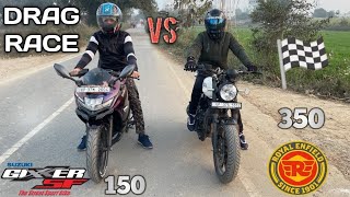 I Raced TOP END LONG RACE Royal Enfield Hunter 350 Vs Suzuki Gixxer Sf 150 and Got SHOCKING Results [upl. by Akinuahs719]