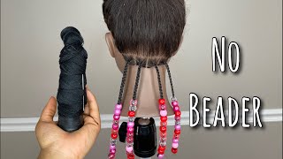 FASTEST Way To Add Beads To Braids  Save A Lot Of Time [upl. by Anoyet392]