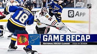 Blackhawks  Blues 107  NHL Highlights 2023 [upl. by Enyak]