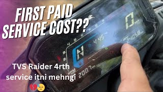 TVS raider paid service cost 💲  tvs raider maintenance cost 💔💔😢 [upl. by Anilet423]