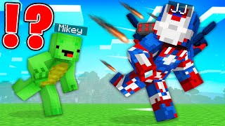 IRON PATRIOT Speedrunner vs Hunter in Minecraft  Maizen JJ and Mikey [upl. by Mac813]