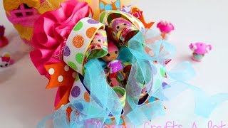 How to make a 5 inch OTT hair bow using lalaloopsy tinies Lets make a bow [upl. by Nennahs]