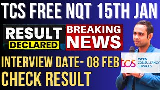 🔴TCS Free NQT Result Out  Interview Date 0802  Exam Date 1501 Check Result [upl. by Onirefes]