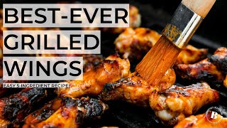 BESTEVER GRILLED CHICKEN WINGS  5ingredient recipe for juicy crispy buffalo wings on the grill [upl. by Onailimixam]