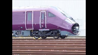 quotNewquot Aurora 810 001 for East Midlands Railway outside Hitachi Factory 2323 [upl. by Ahsoyek]