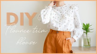 How To Make FlounceTrimmed Blouse Part 1 Pattern Making Tutorial [upl. by Evvy]