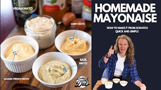 Easy Vegan and Regular Homemade Mayonnaise Recipe  So Simple [upl. by Cacilia]