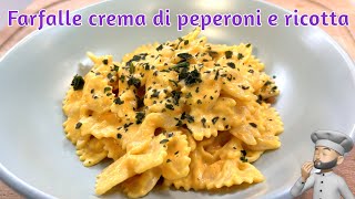 Farfalle crema di peperoni e ricotta ricettepertutti [upl. by Dnarb594]