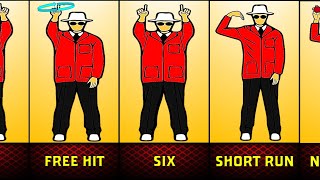 All Umpire Signals in Cricket  Hand Signals By Umpires in Cricket [upl. by Bloom894]