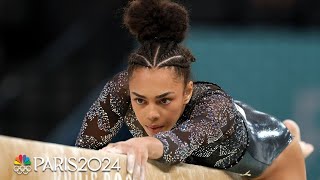 Hezly Rivera fights through beam in Olympic debut in Paris  Paris Olympics  NBC Sports [upl. by Elconin]