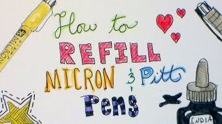 How To Refill Micron and Pitt Artist Pens [upl. by Cynarra]