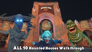 ALL 10 Houses Walkthrough  Halloween Horror Nights 2024 at Universal Orlando  HHN 2024 [upl. by Rodriguez]