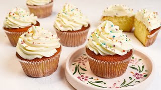 SPECIAL VANILLA CUSTARD cupcakes The only vanilla cupcake recipe you will need [upl. by Acey]