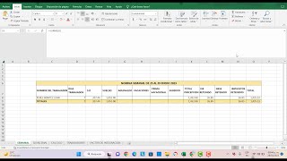 CALCULO NOMINAS SEMANAL 2023 [upl. by Acilef]