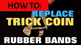 How To Put the Rubber Band on a Trick Coin  Repair Your Bite Out Quarter MagicTrickscom [upl. by Armando594]