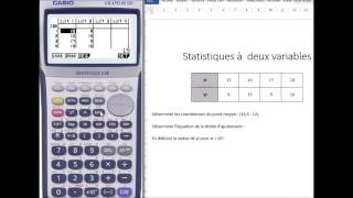 Tuto statistiques à deux variables avec Casio [upl. by Tiffa]