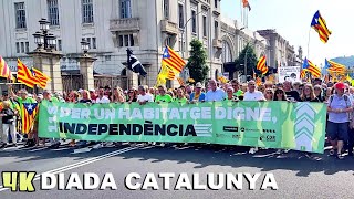 DIADA CATALUNYA 2024  Manifestación de la Diada en Barcelona Catalonia 4K [upl. by Aeht43]