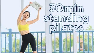 30 MINUTE STANDING PILATES WORKOUT  Beautiful Full Body with Weights [upl. by Herta744]