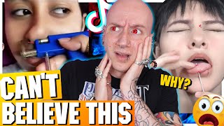 The WORST Septum Piercing Fail Ever  New TikTok Piercing Fails  Roly Reacts [upl. by Worlock]